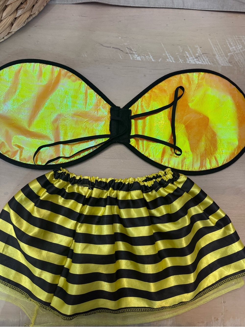 Girls Yellow and Black Striped Bee Costume Set - Kid's Dress-Up